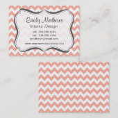 ディープピーチのシェブロン; ジグザグ 名刺 (正面/裏面)