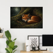 ディープフォレストスリーパー | Red Fox Art | ポスター (ホームオフィス)