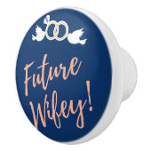 ディープブルーの将来の妻のラブバード セラミックノブ (右)