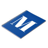 ディープブルーイニシャルレター モノグラム モダン おしゃれ ノートブック (左側)