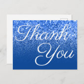 ディープブルーオンブルボケグリッターサンキュー ポストカード (正面/裏面)