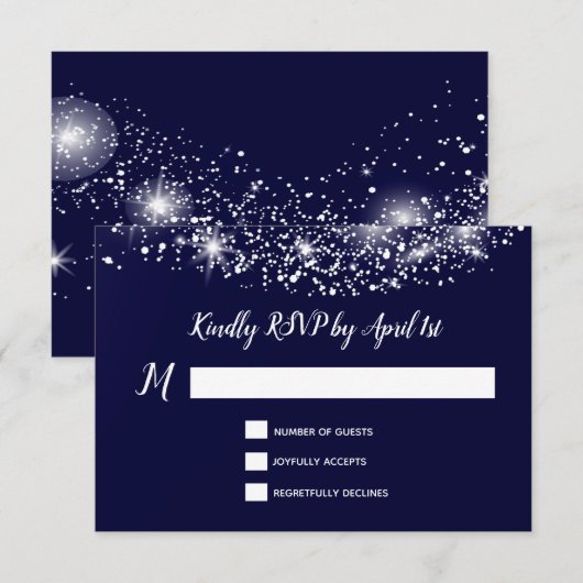 ディープブルー星空の夜 出欠カード (正面/裏面)