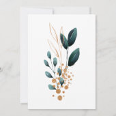 ディープブルー フローラル エレガント ウェディング セーブ・ザ・デート カード (裏面)