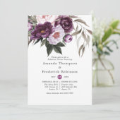 ディープベルベットフラワーの結婚式リハーサルディナー 招待状 (スタンド正面)