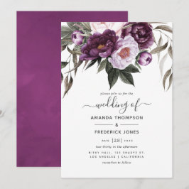 ディープベルベットフラワーの結婚式 招待状