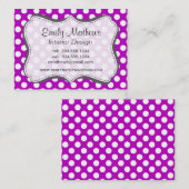 ディープマゼンタの水玉模様 名刺 (正面/裏面)