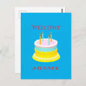 ディープマリーン ブルーにケーキでおかえりなさい      ポストカード (正面/裏面)