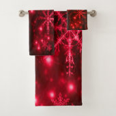 ディープレッドにブライトスノーフレーク タオルセット (インサイチュ)
