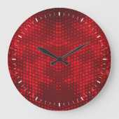 ディープレッド フェイク グリッター ライト ラージ壁時計 (正面)