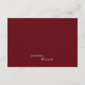 ディープレッド モダン ウェディングサイト QR コード カード (裏面)