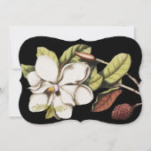 ディープローズ マグノリア カッパーとグリーンのフラワーデザイン 招待状 (裏面)