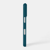 ディープ・テアル・ブルーのカスタム・モノグラム iPhone 16ケース (右側面)