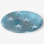 ディープ ブルー シー ウェディング ペーパープレート (アングル)