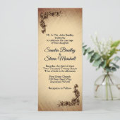 ディープ ラスティック フラワーズ ウェディング インビテーション (スタンド正面)