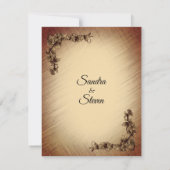 ディープ ラスティック フラワーズ ウェディング インビテーション (裏面)