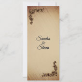 ディープ ラスティック フラワーズ ウェディング 招待状 (裏面)