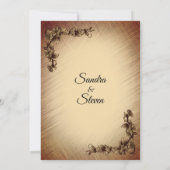 ディープ ラスティック フラワーズ ウェディング 招待状 (裏面)