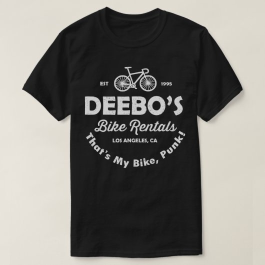 ディーボスバイクレンタルハットマイバイクパンクデおもしろいィボス Tシャツ (デザイン正面)