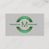 ディーラートレーダーグリーン金ゴールドモノグラムプロフェッショナル 名刺 (正面)