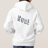 ディール、トランプのポーカーロゴ、レディースホワイトフード付きスウェットシャツ パーカ (裏面)