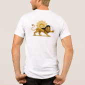 ディーンのライオン 黒い三日月と星のロゴ 白いTシャツ トライブレンドＴシャツ (裏面)