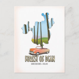 ディーン・グロスターシャーの森林の地図 ポストカード