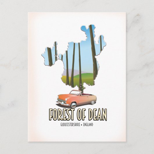 ディーン・グロスターシャーの森林の地図 ポストカード (正面)