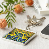 ディーン~ブルーアクアレッドグリーンイエロー光沢~ キーホルダー (側面)