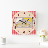 ディ凍っていナープレートカッコいいキッチタイムアート スクエア壁時計 (ホーム)