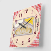 ディ凍っていナープレートカッコいいキッチタイムアート スクエア壁時計 (傾斜)