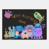 ディ名前をカスタムするハッピーモンスターギフトラッピング ラッピングペーパーシート (正面)