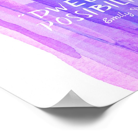 ディ感動的キンソン文学引用文パープルブルー ポスター (角)