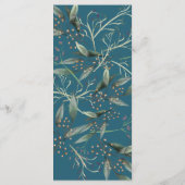 ディ結婚ナーメニューティール（緑がかった色）リーフ金ゴールドフレエレガントーム プログラム (裏面)