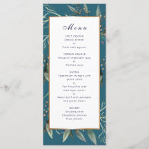 ディ結婚ナーメニューティール（緑がかった色）リーフ金ゴールドフレエレガントーム