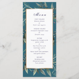 ディ結婚ナーメニューティール（緑がかった色）リーフ金ゴールドフレエレガントーム プログラム