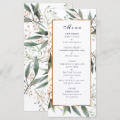 ディ結婚ナーメニュー緑葉金ゴールド枠 プログラム (正面/裏面)