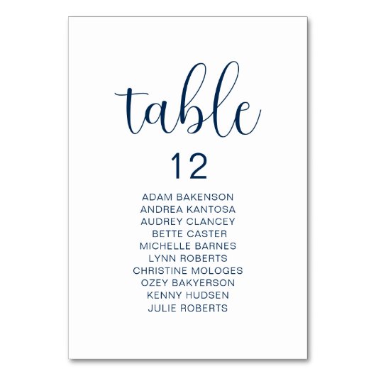 ディ結婚ナー客モダン席表 テーブルナンバー (正面)