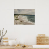 デイアットザビーチ-ヴィンテージアート – 水彩 ポスター (キッチン)