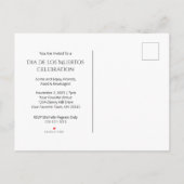 デイオブザデッドシュガースカルハローウィンパーティ インビテーションポストカード (裏面)