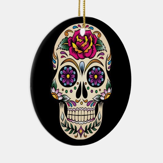 デイオブザデッドシュガースカルバラオーナメントラウンド セラミックオーナメント (右)