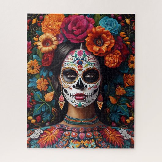 デイオブザデッドシュガースカルヒドゥン名前をカスタムする ジグソーパズル (縦)