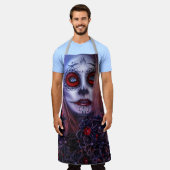 デイオブザデッドスカルレディ エプロン (着用した状態)