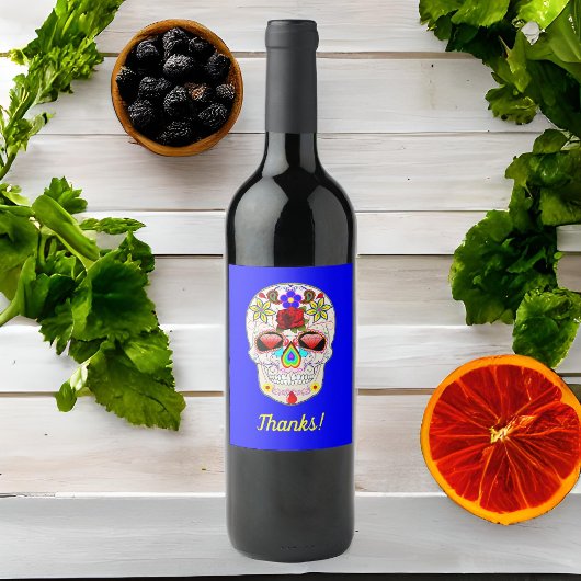 デイオブザデッドスタイルバラスカルオンブルー ワインラベル