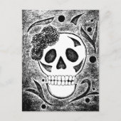 デイオブザデッドハロウィーン白黒シュガースカル シーズンポストカード (正面)