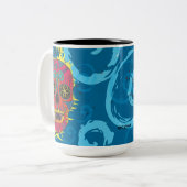 デイオブザデッドレインボースカルデイジートライバルタトゥー ツートーンマグカップ (正面左)