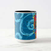 デイオブザデッドレインボースカルデイジートライバルタトゥー ツートーンマグカップ (中央)