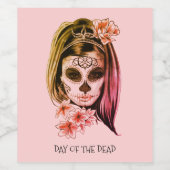 デイオブザデッドCatrinaスケルトン顔パーティー ワインラベル (シングルラベル)