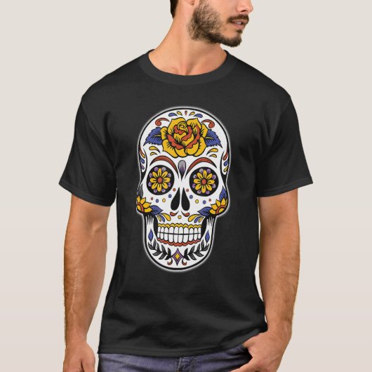 デイオブザデッドDia De Los MuertosフローラシュガーSk Tシャツ (正面)
