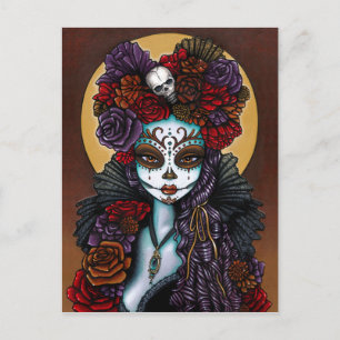 デイオブザデッドDia De Muertosシュガースカルダリア ポストカード