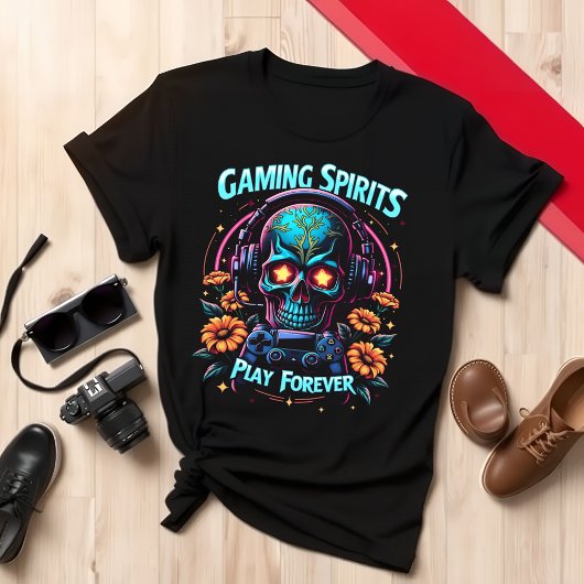 デイオブデス・ゲーミングゲーマースカルデザイン Tシャツ
